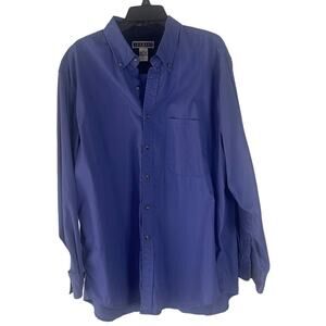 Jerzees Vintage 90s Men's Size XL Blue Long Sleeve Button Up